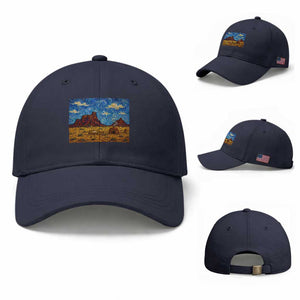 Starry Night Desert Monument Valley Baseball Cap Hogan Home Oil Painting Graphic TS12 Baseball Cap Universal Fit Navy Print Your Wear