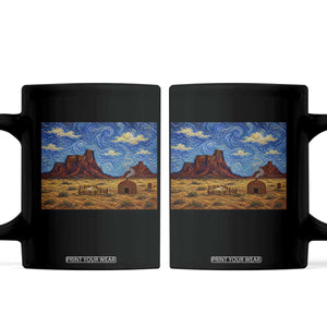 Starry Night Desert Monument Valley Coffee Mug Hogan Home Oil Painting Graphic TS12 Black Print Your Wear