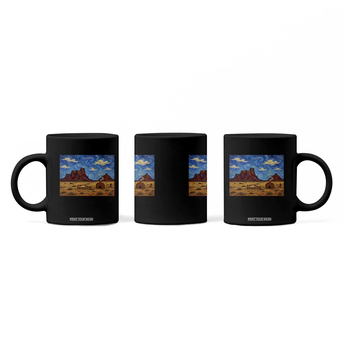 Starry Night Desert Monument Valley Coffee Mug Hogan Home Oil Painting Graphic TS12 Print Your Wear
