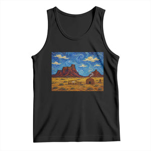 Starry Night Desert Monument Valley Tank Top Hogan Home Oil Painting Graphic TS12 Black Print Your Wear