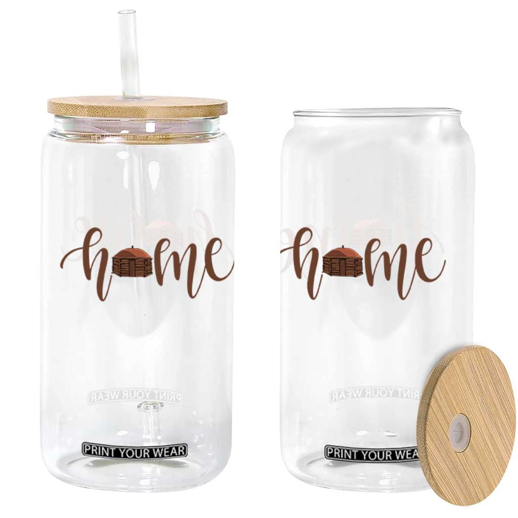 Rustic Hogan Home Typography Glass Can Native American Heritage Pride TS12 Print Your Wear