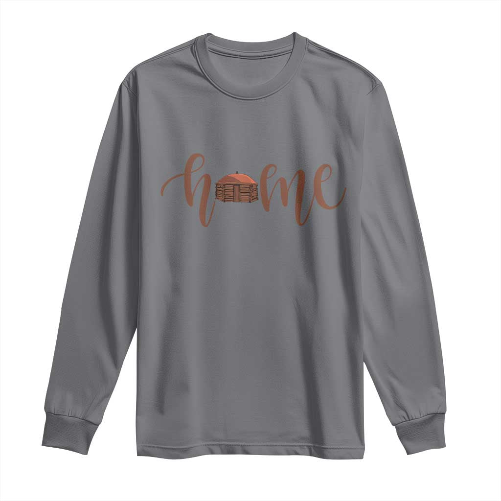 Rustic Hogan Home Typography Long Sleeve Shirt Native American Heritage Pride TS12 Charcoal Print Your Wear