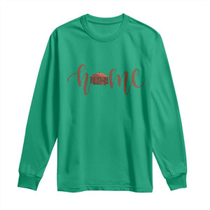 Rustic Hogan Home Typography Long Sleeve Shirt Native American Heritage Pride TS12 Irish Green Print Your Wear