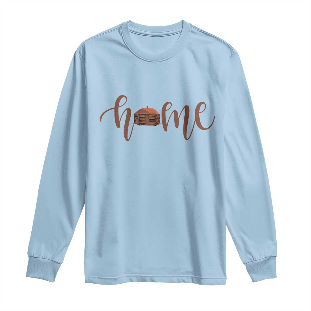 Rustic Hogan Home Typography Long Sleeve Shirt Native American Heritage Pride TS12 Light Blue Print Your Wear