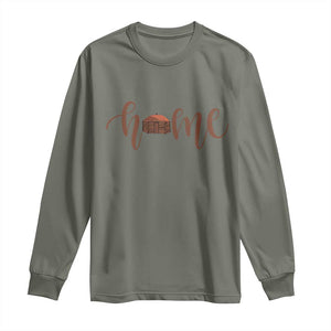 Rustic Hogan Home Typography Long Sleeve Shirt Native American Heritage Pride TS12 Military Green Print Your Wear