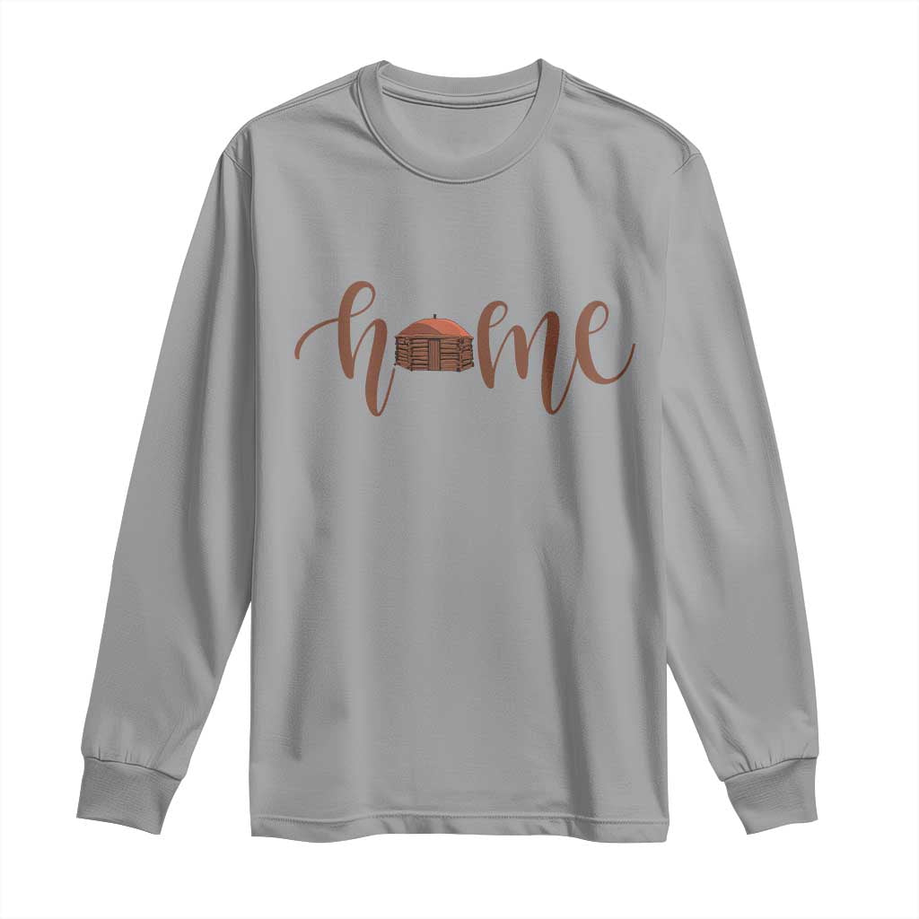 Rustic Hogan Home Typography Long Sleeve Shirt Native American Heritage Pride TS12 Sport Gray Print Your Wear