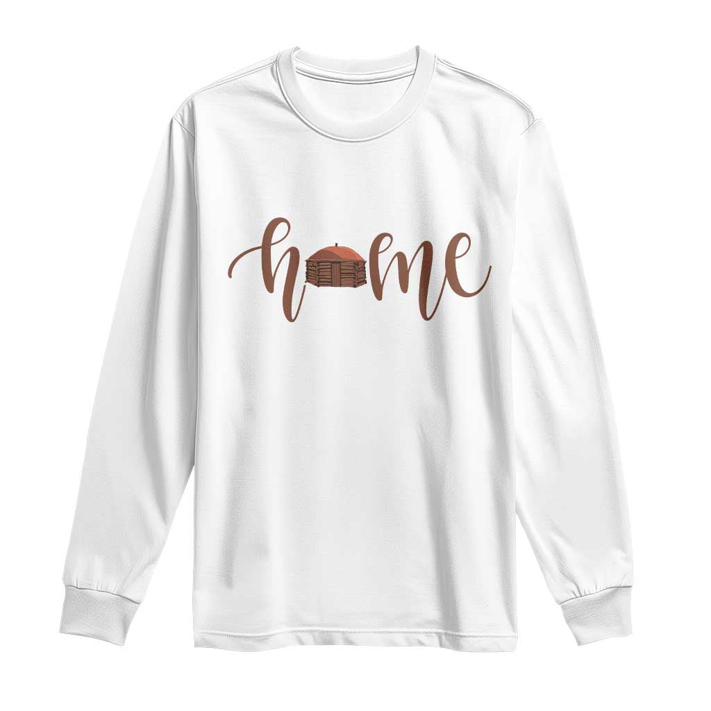 Rustic Hogan Home Typography Long Sleeve Shirt Native American Heritage Pride TS12 White Print Your Wear