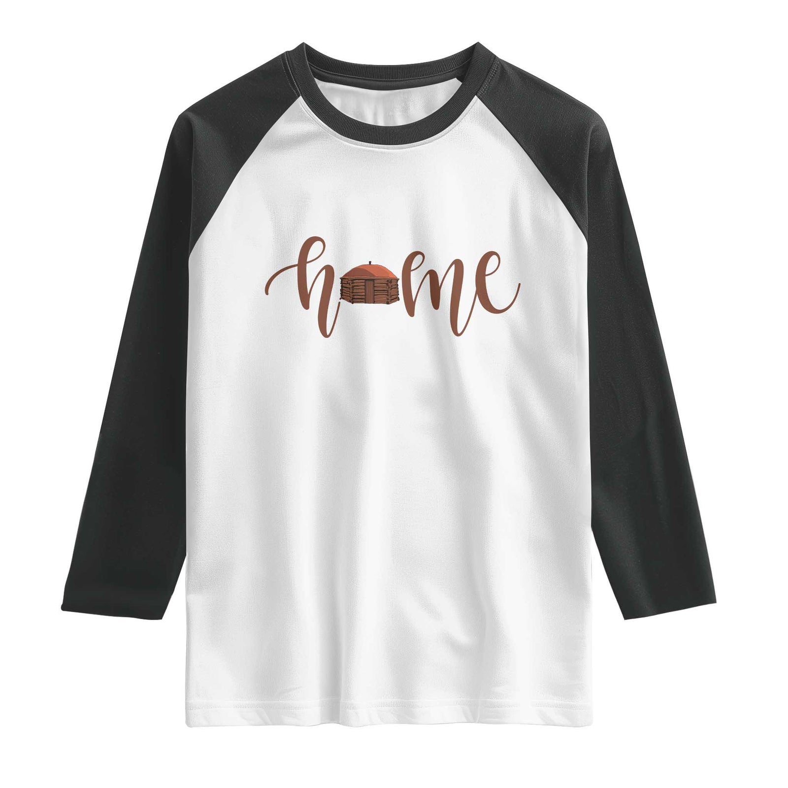 Rustic Hogan Home Typography Raglan Shirt Native American Heritage Pride TS12 White Black Print Your Wear