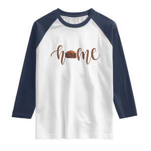 Rustic Hogan Home Typography Raglan Shirt Native American Heritage Pride TS12 White Navy Print Your Wear