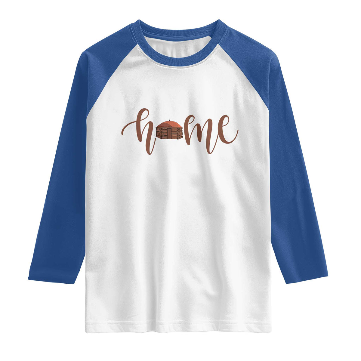 Rustic Hogan Home Typography Raglan Shirt Native American Heritage Pride TS12 White Royal Print Your Wear