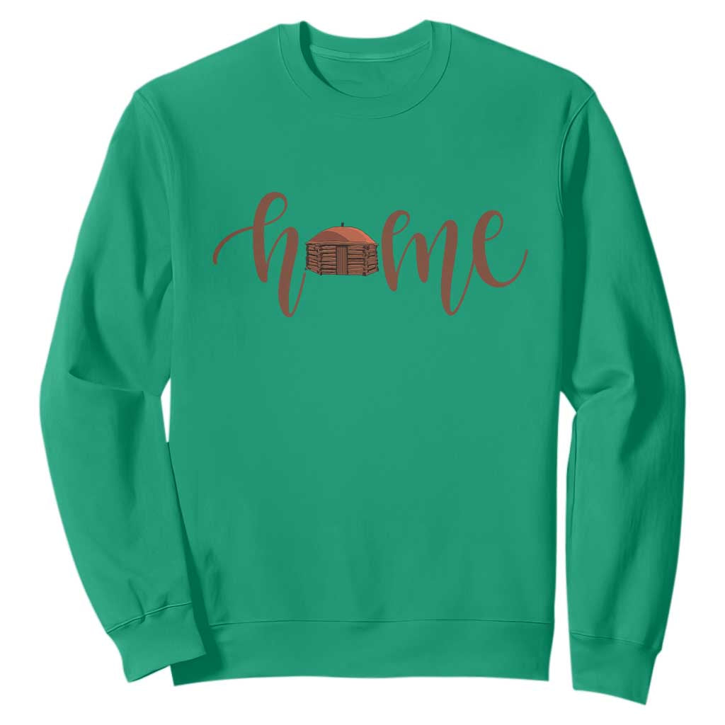 Rustic Hogan Home Typography Sweatshirt Native American Heritage Pride TS12 Irish Green Print Your Wear