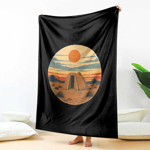 Vintage Monument Valley Landscape Throw Blanket Desert Hogan Home Art TS12 Print Your Wear