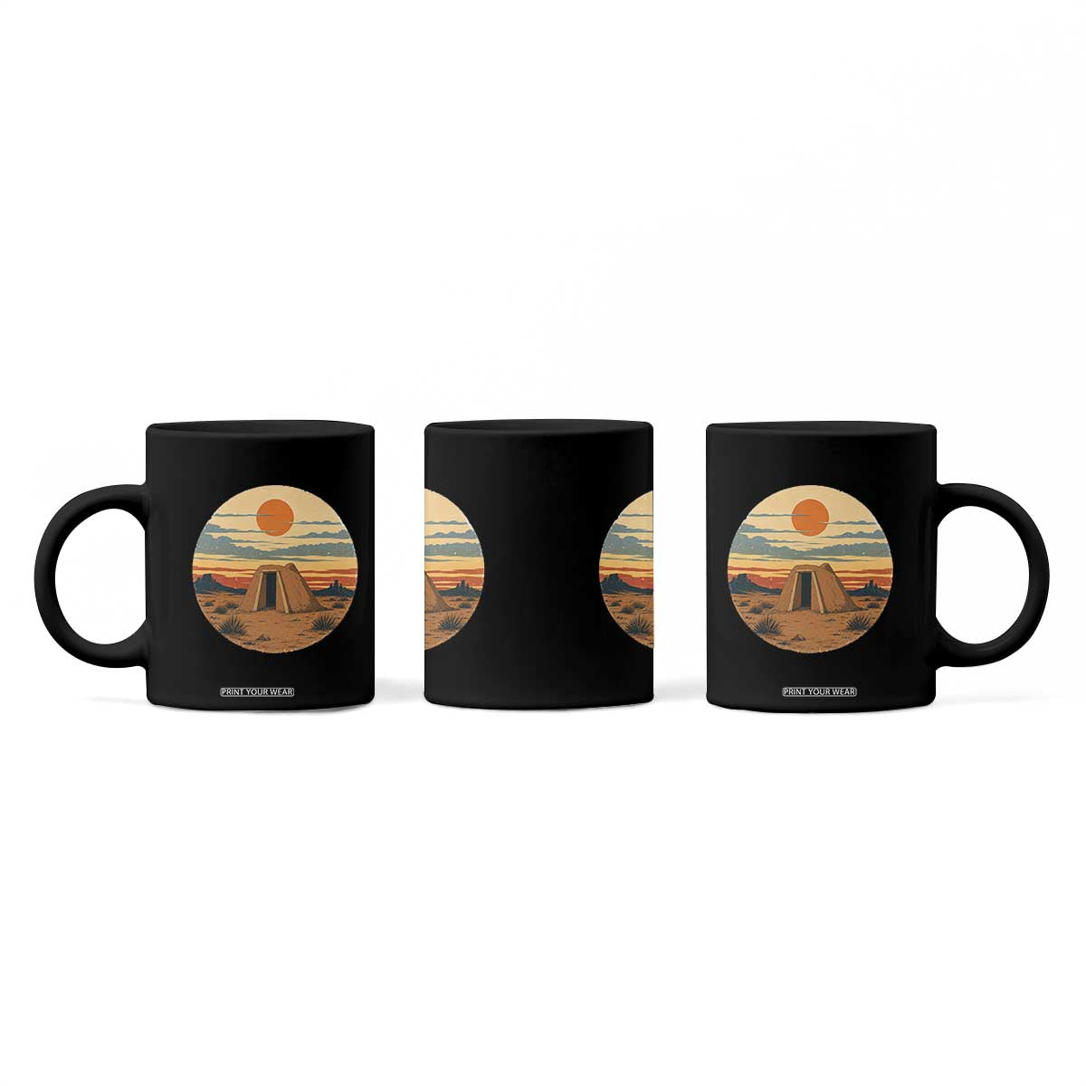 Vintage Monument Valley Landscape Coffee Mug Desert Hogan Home Art TS12 Print Your Wear
