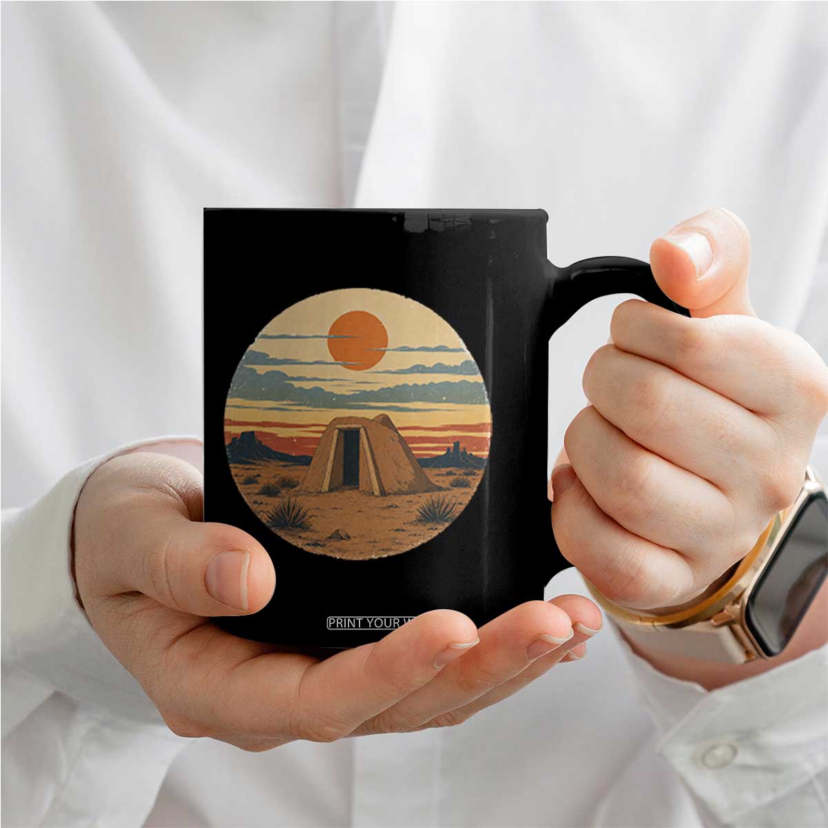 Vintage Monument Valley Landscape Coffee Mug Desert Hogan Home Art TS12 Print Your Wear