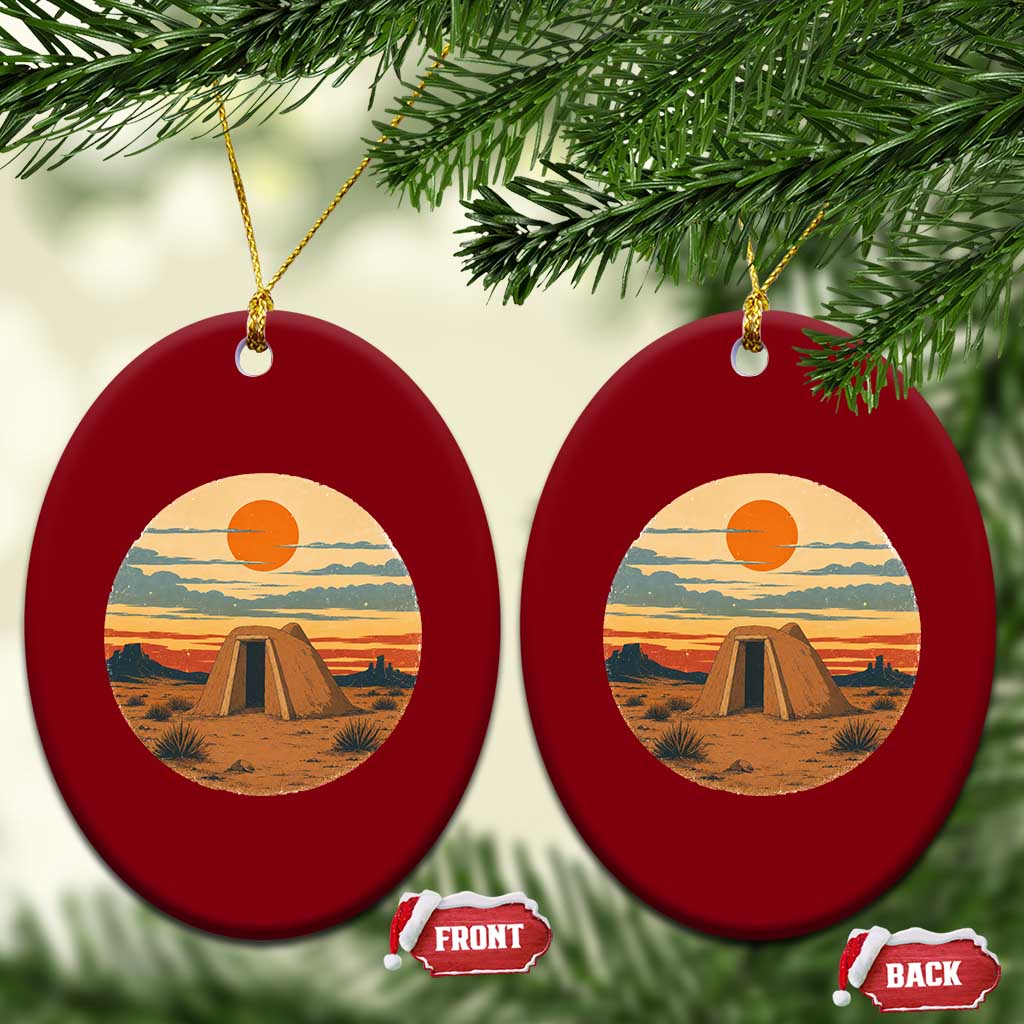 Vintage Monument Valley Landscape Ceramic Ornament Desert Hogan Home Art TS12 Print Your Wear