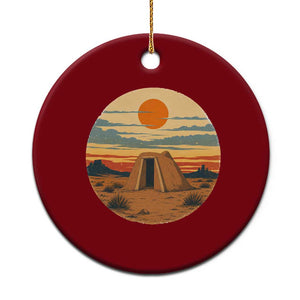 Vintage Monument Valley Landscape Ceramic Ornament Desert Hogan Home Art TS12 1pc Red Print Your Wear