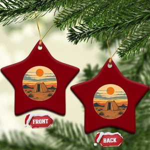 Vintage Monument Valley Landscape Ceramic Ornament Desert Hogan Home Art TS12 Print Your Wear