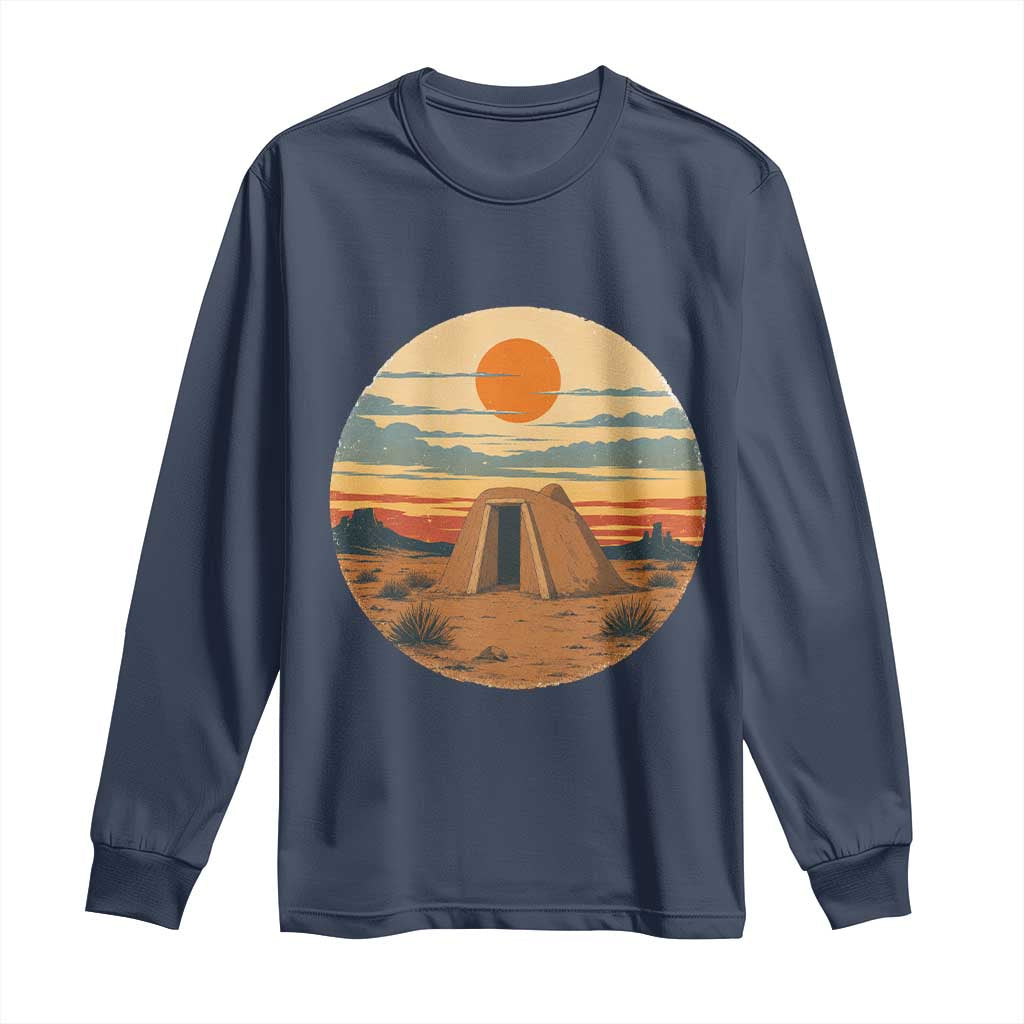 Vintage Monument Valley Landscape Long Sleeve Shirt Desert Hogan Home Art TS12 Navy Print Your Wear