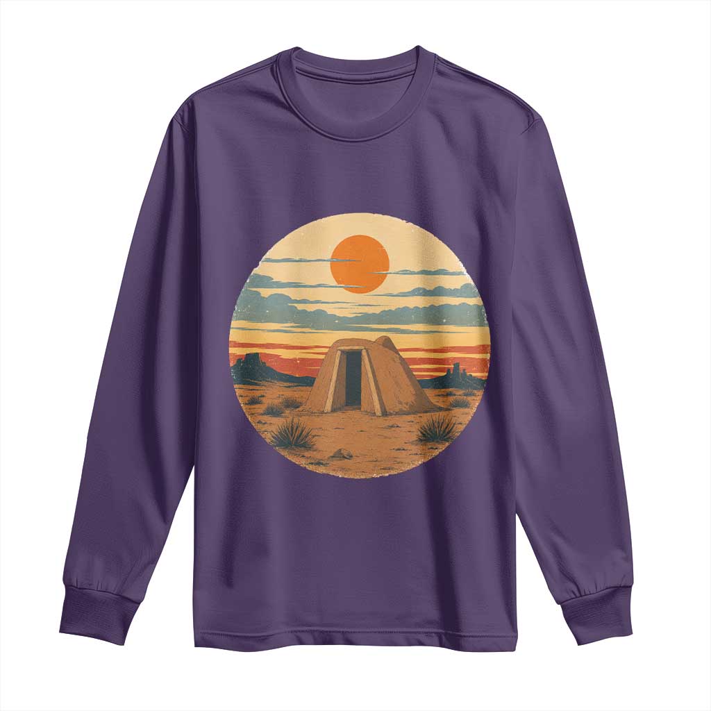 Vintage Monument Valley Landscape Long Sleeve Shirt Desert Hogan Home Art TS12 Purple Print Your Wear
