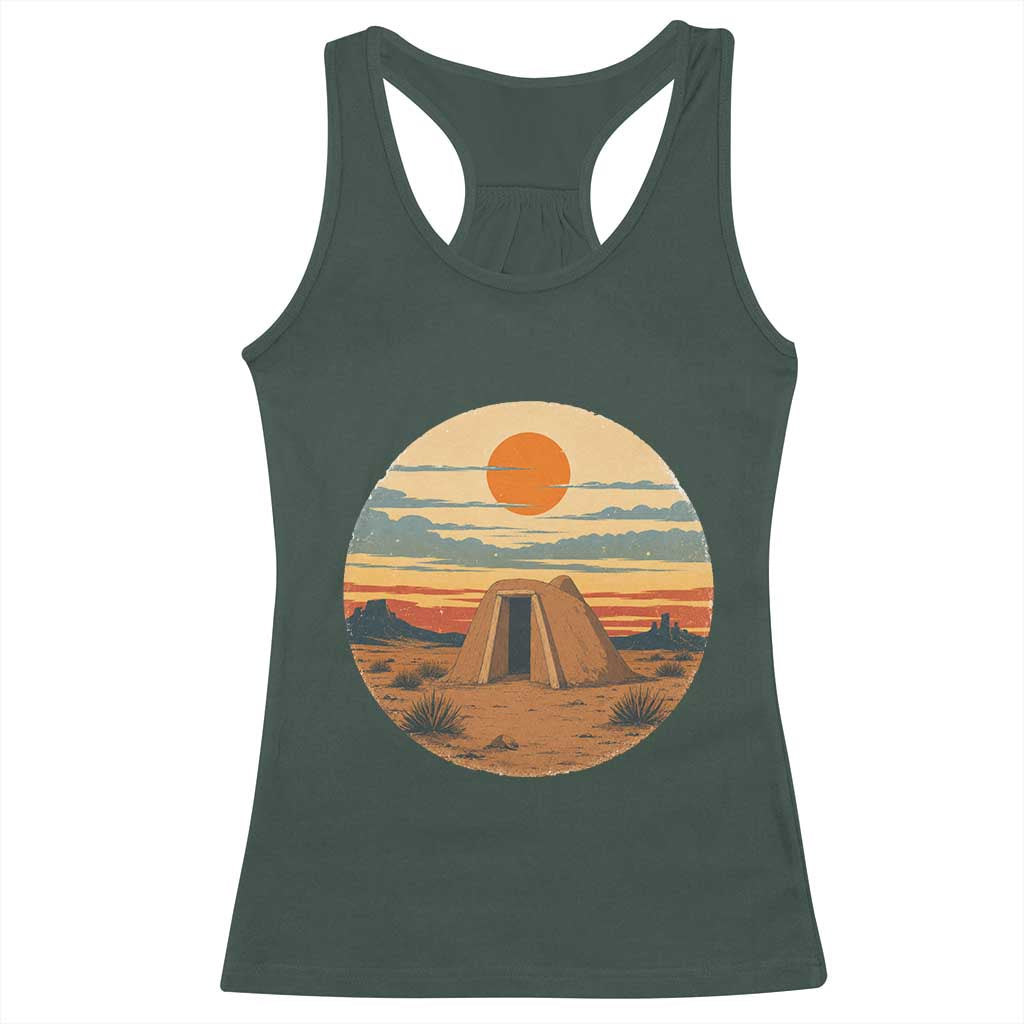Vintage Monument Valley Landscape Racerback Tank Top Desert Hogan Home Art TS12 Dark Forest Green Print Your Wear