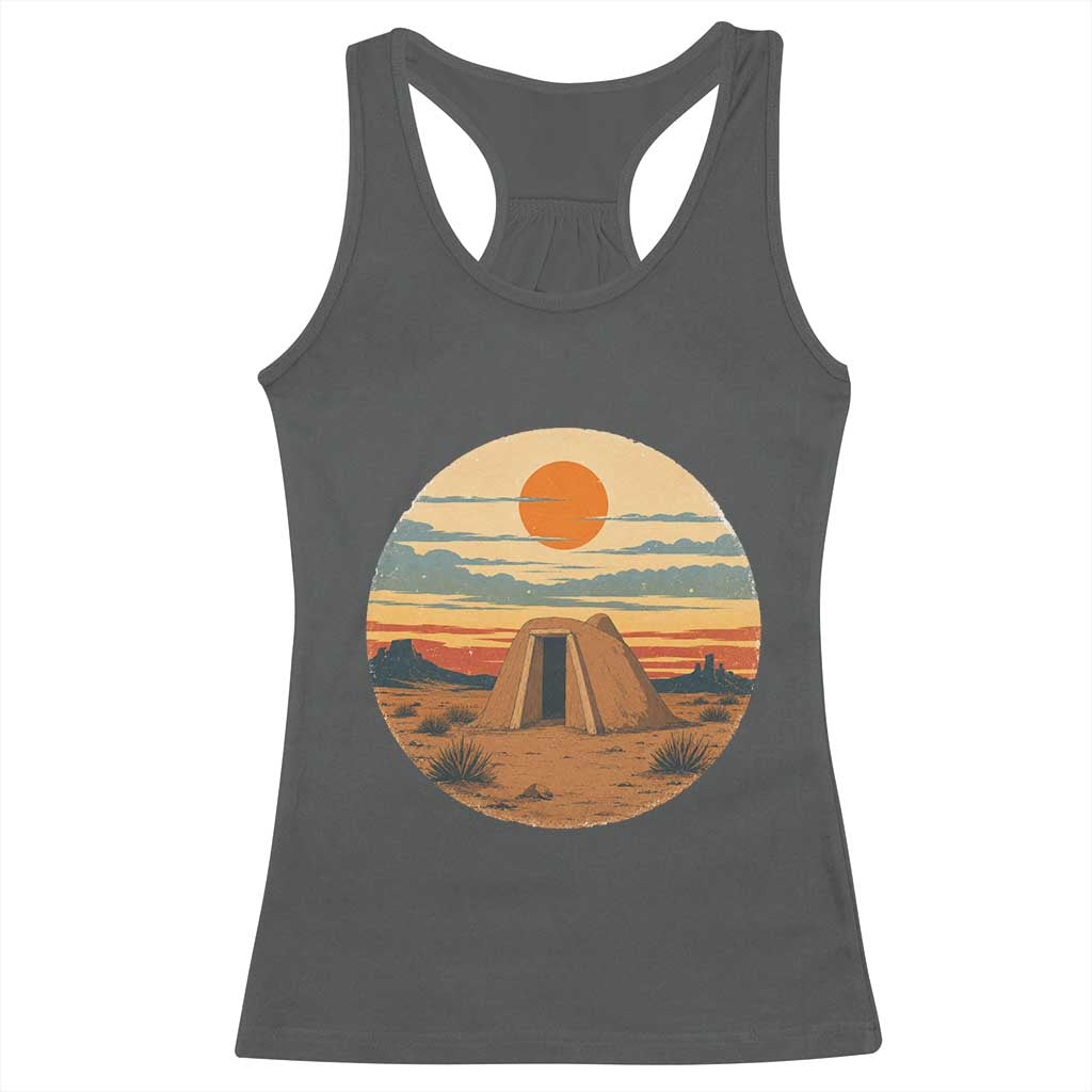 Vintage Monument Valley Landscape Racerback Tank Top Desert Hogan Home Art TS12 Dark Heather Print Your Wear