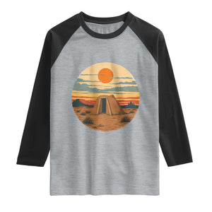 Vintage Monument Valley Landscape Raglan Shirt Desert Hogan Home Art TS12 Heather Gray Black Print Your Wear