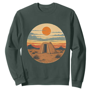 Vintage Monument Valley Landscape Sweatshirt Desert Hogan Home Art TS12 Dark Forest Green Print Your Wear