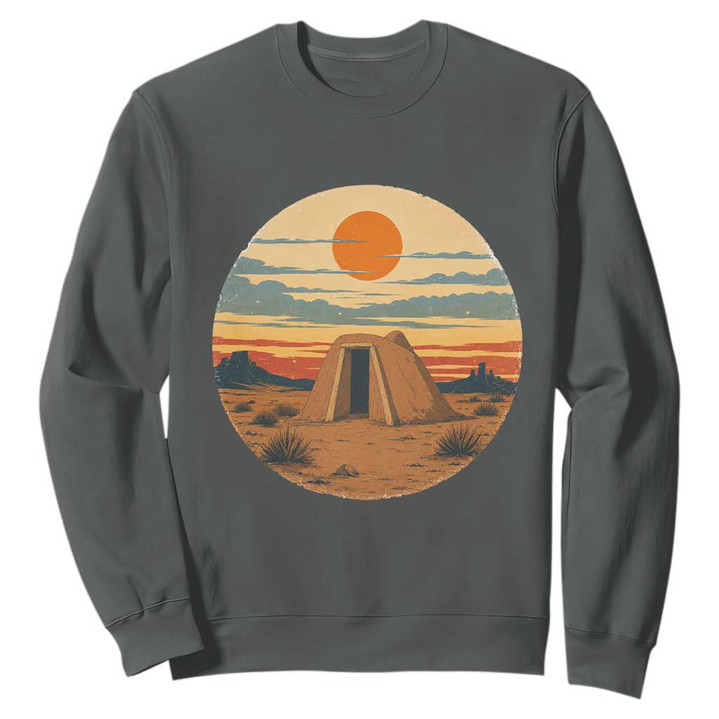 Vintage Monument Valley Landscape Sweatshirt Desert Hogan Home Art TS12 Dark Heather Print Your Wear