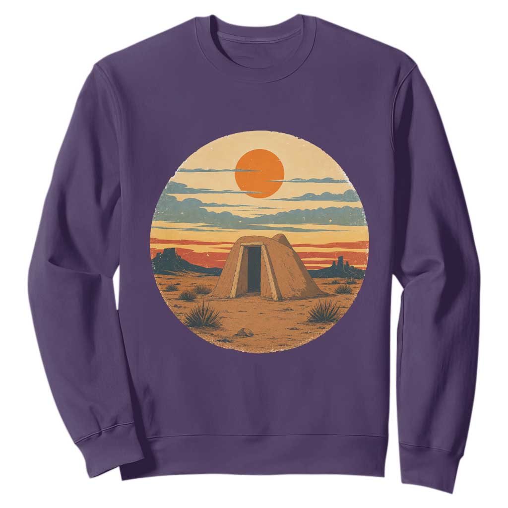 Vintage Monument Valley Landscape Sweatshirt Desert Hogan Home Art TS12 Purple Print Your Wear