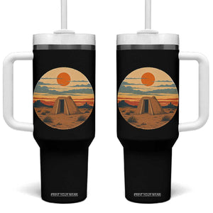 Vintage Monument Valley Landscape Tumbler With Handle Desert Hogan Home Art TS12 One Size: 40 oz Black Print Your Wear