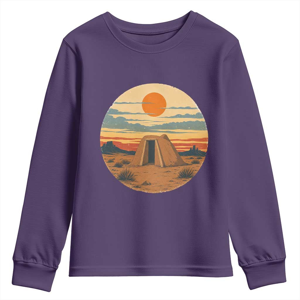 Vintage Monument Valley Landscape Youth Sweatshirt Desert Hogan Home Art TS12 Purple Print Your Wear
