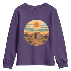 Vintage Monument Valley Landscape Youth Sweatshirt Desert Hogan Home Art TS12 Purple Print Your Wear