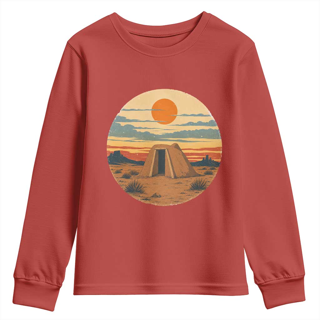 Vintage Monument Valley Landscape Youth Sweatshirt Desert Hogan Home Art TS12 Red Print Your Wear