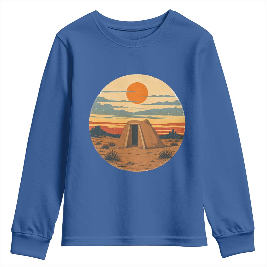 Vintage Monument Valley Landscape Youth Sweatshirt Desert Hogan Home Art TS12 Royal Blue Print Your Wear