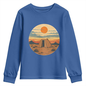 Vintage Monument Valley Landscape Youth Sweatshirt Desert Hogan Home Art TS12 Royal Blue Print Your Wear