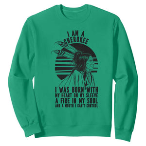 Native American Heritage Pride Gift Sweatshirt I Am A Cherokee Born With Heart On My Sleeve TS12 Irish Green Print Your Wear