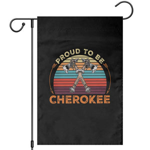 Cherokee Heritage Pride Garden Flag Vintage Sunset Tomahawk Native American Graphic TS12 Black Print Your Wear