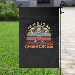 Cherokee Heritage Pride Garden Flag Vintage Sunset Tomahawk Native American Graphic TS12 Print Your Wear