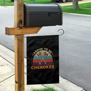 Cherokee Heritage Pride Garden Flag Vintage Sunset Tomahawk Native American Graphic TS12 Print Your Wear