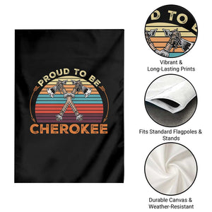 Cherokee Heritage Pride Garden Flag Vintage Sunset Tomahawk Native American Graphic TS12 Print Your Wear