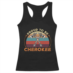 Cherokee Heritage Pride Racerback Tank Top Vintage Sunset Tomahawk Native American Graphic TS12 Black Print Your Wear