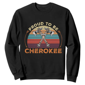 Cherokee Heritage Pride Sweatshirt Vintage Sunset Tomahawk Native American Graphic TS12 Black Print Your Wear