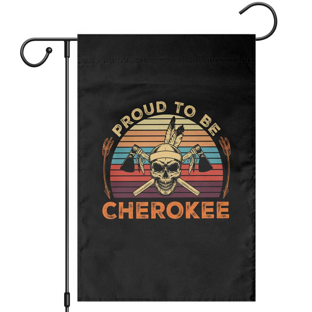 Cherokee Heritage Pride Garden Flag Vintage Native American Warrior Skull TS12 Black Print Your Wear
