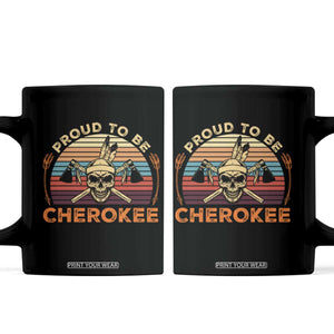 Cherokee Heritage Pride Coffee Mug Vintage Native American Warrior Skull TS12 Black Print Your Wear