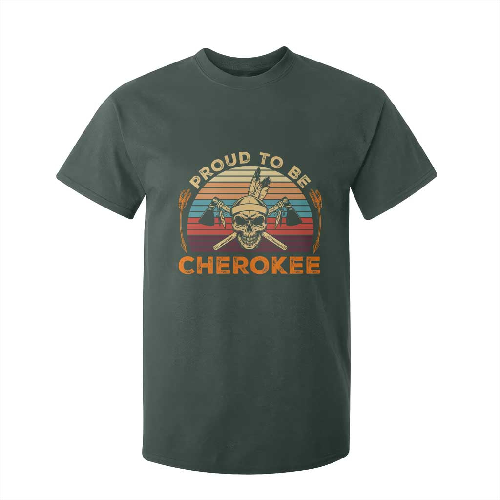 Cherokee Heritage Pride T Shirt For Kid Vintage Native American Warrior Skull TS12 Dark Forest Green Print Your Wear