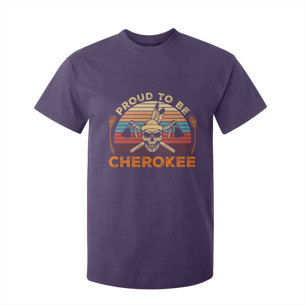 Cherokee Heritage Pride T Shirt For Kid Vintage Native American Warrior Skull TS12 Purple Print Your Wear