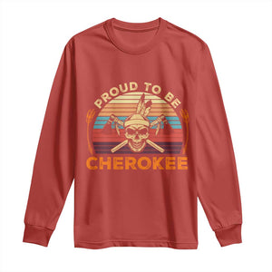 Cherokee Heritage Pride Long Sleeve Shirt Vintage Native American Warrior Skull TS12 Red Print Your Wear
