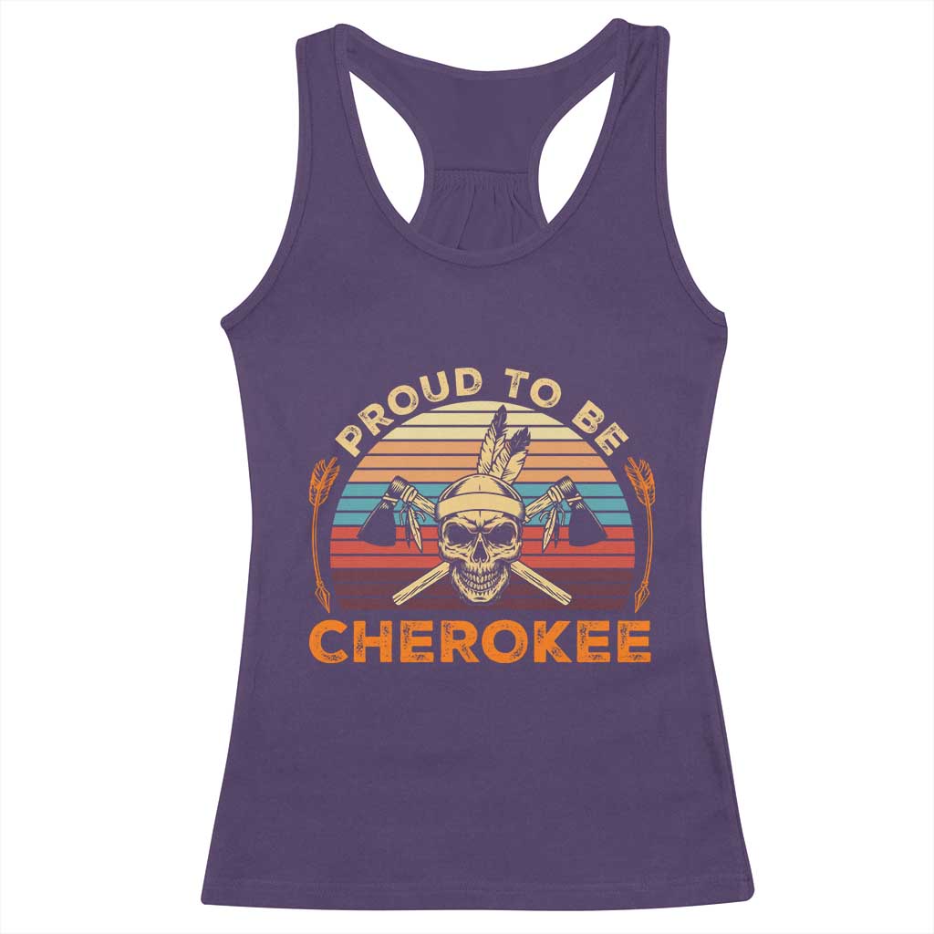 Cherokee Heritage Pride Racerback Tank Top Vintage Native American Warrior Skull TS12 Purple Print Your Wear
