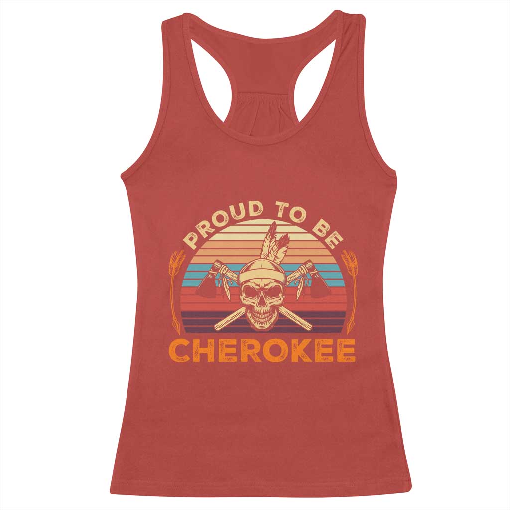 Cherokee Heritage Pride Racerback Tank Top Vintage Native American Warrior Skull TS12 Red Print Your Wear