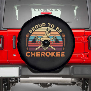 Cherokee Heritage Pride Spare Tire Cover Vintage Native American Warrior Skull TS12 Black Print Your Wear